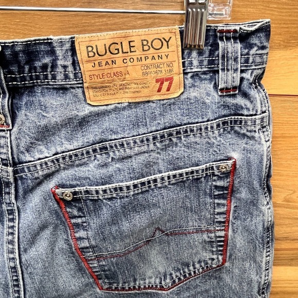Vintage Bugle Boy Size 34 Cargo Baggy Skater Jean Shorts Blue Denim Y2K - Picture 4 of 12